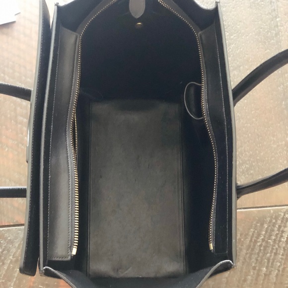 MINI LUGGAGE BAG IN BLACK & WHITE GRAINED CALFSKIN - Picture 4 of 13